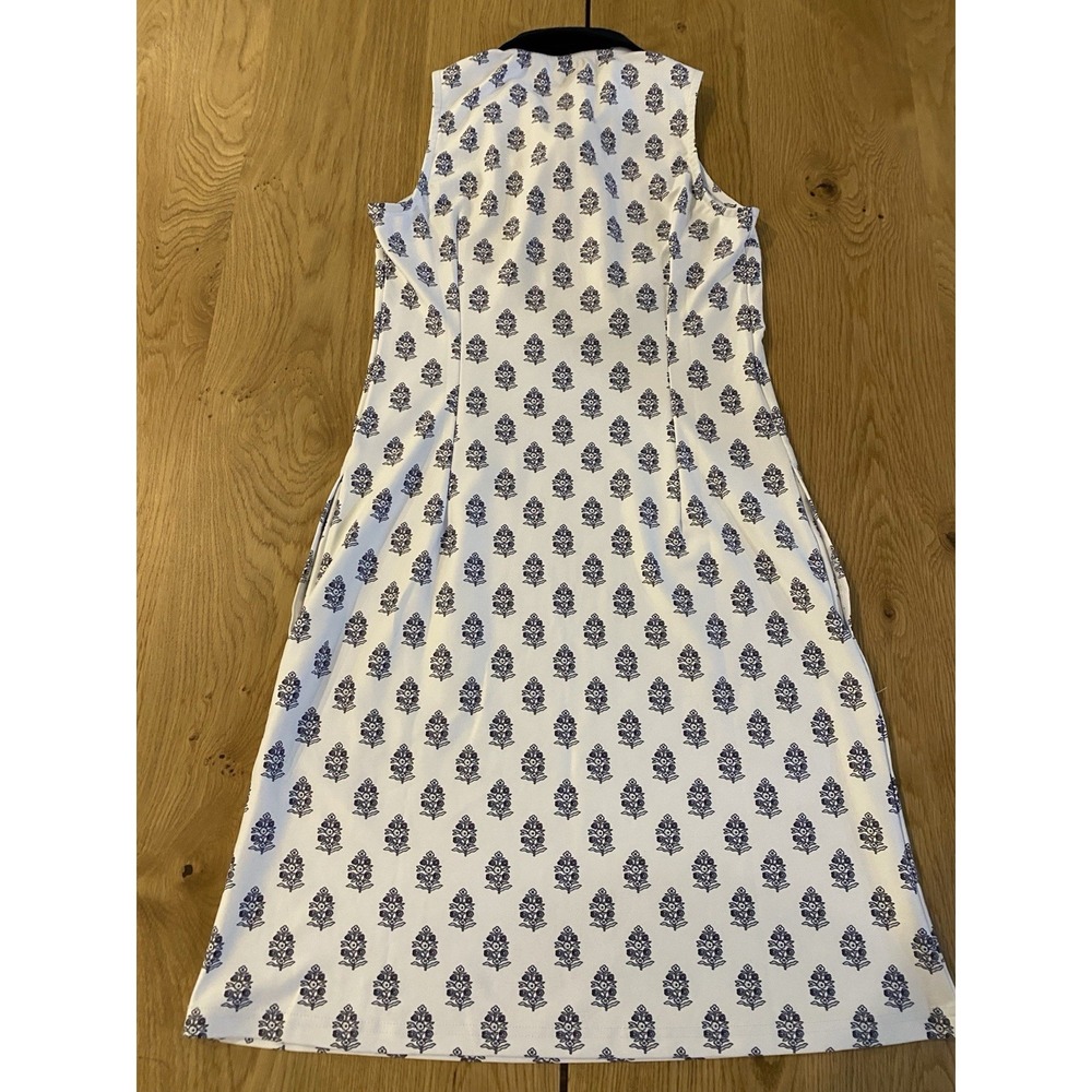 Smith & Quinn Katherine Sleeveless Golf Dress Women's XS White Blue Classy - Picture 5 of 9